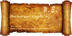 Marberger Eugén névjegykártya